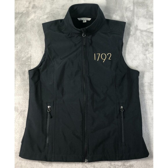 Port Authority Jackets & Blazers - Barton 1792 Distillery Vest Womens Black Large Softshell Fleece Zip Bourbon KY